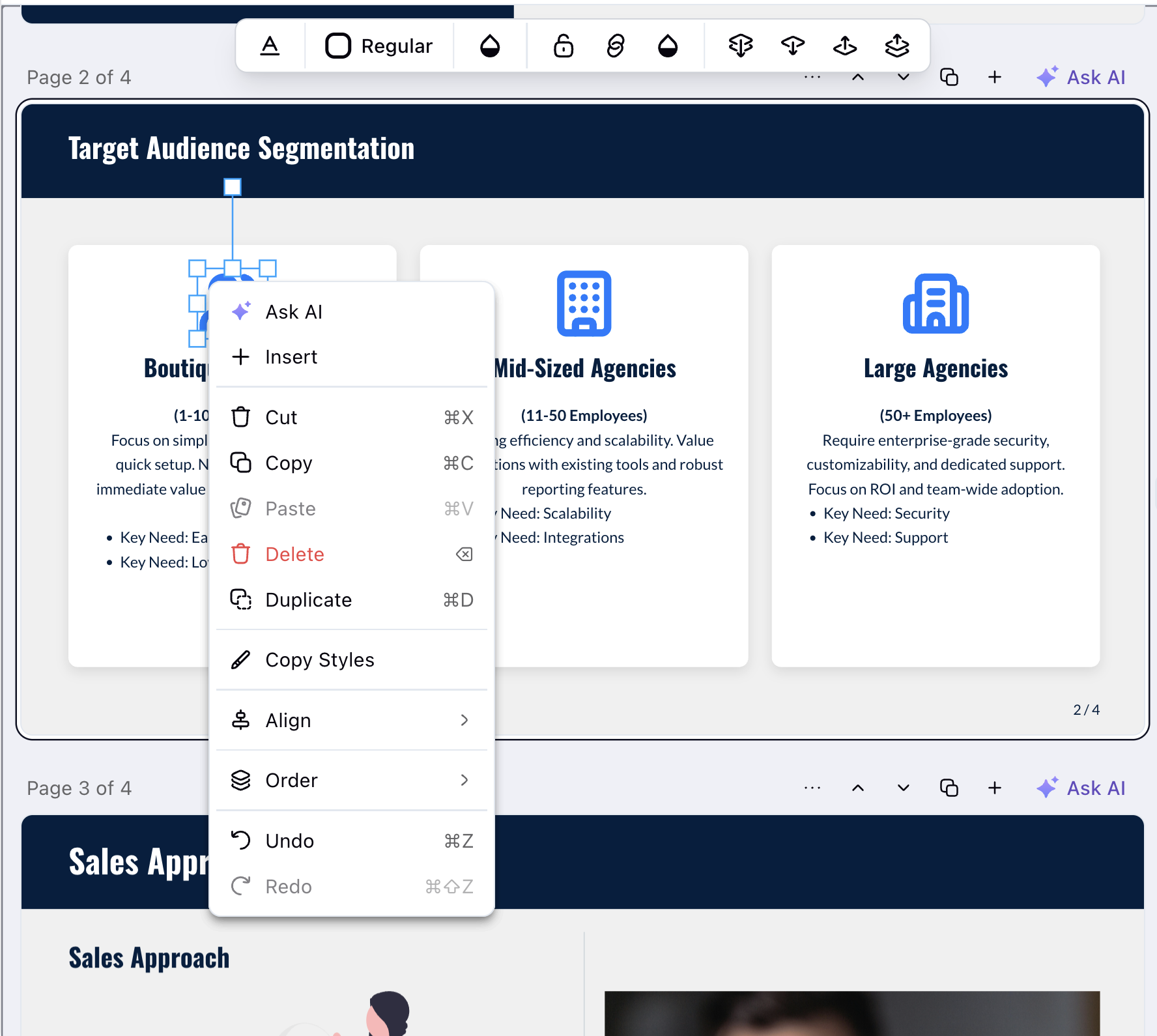 Enhanced context menu