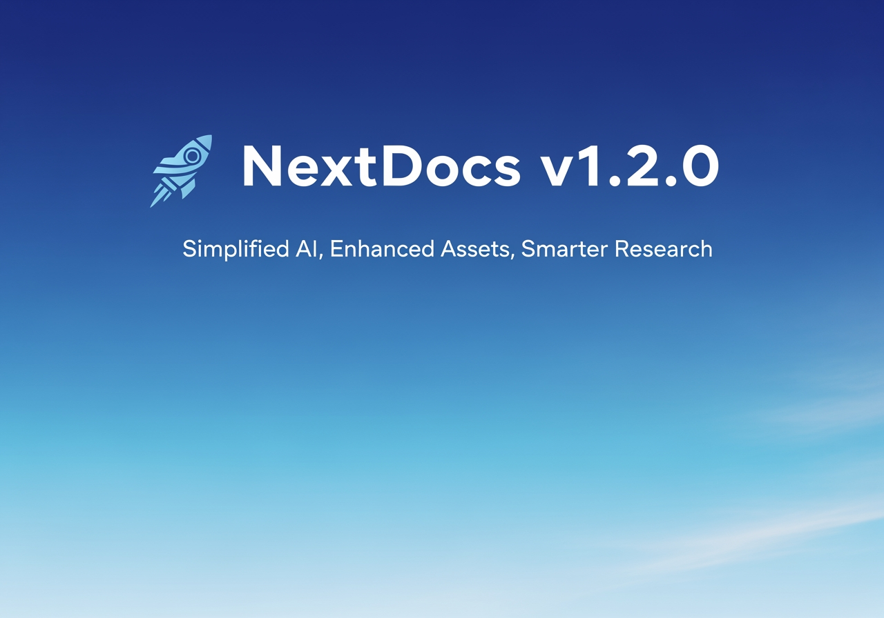 معرفی NextDocs v1.2 — دارایی‌های هوشمندتر، ویرایش هوش مصنوعی بهتر