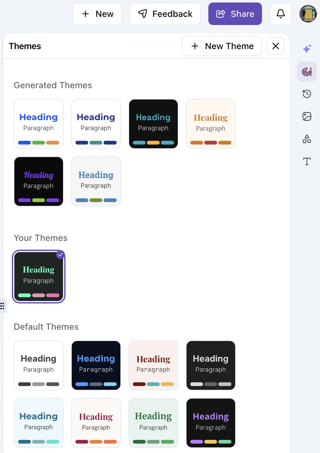 Theme Selector Panel