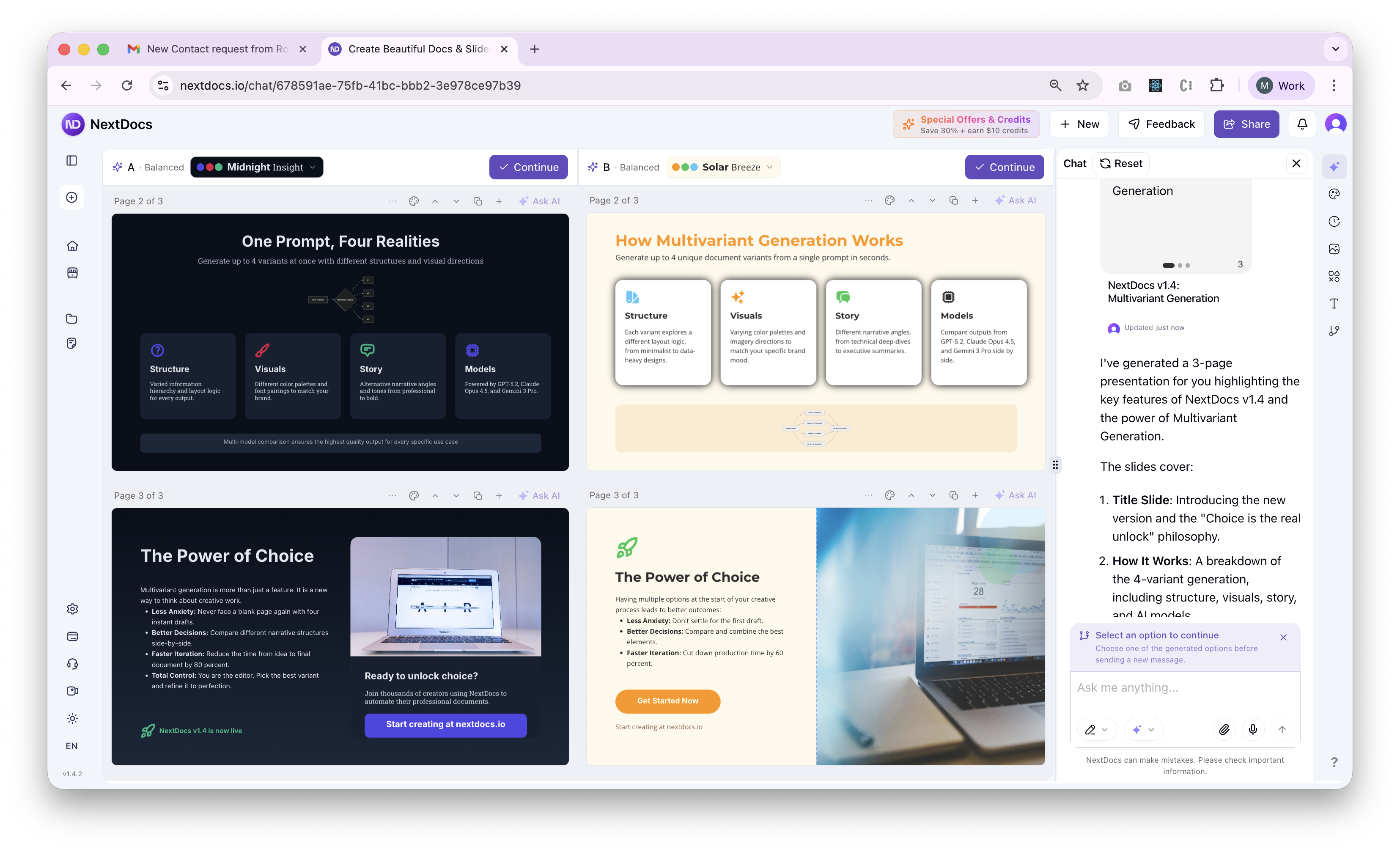 معرفی تولید چند‌متغیره — NextDocs نسخه ۱.۴