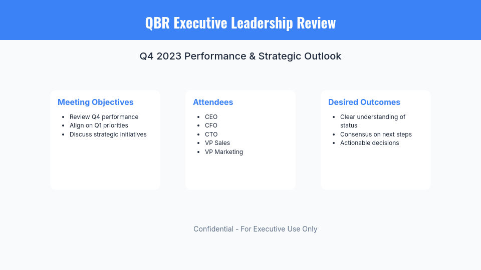 Executive QBR: Growth & Ops Agenda