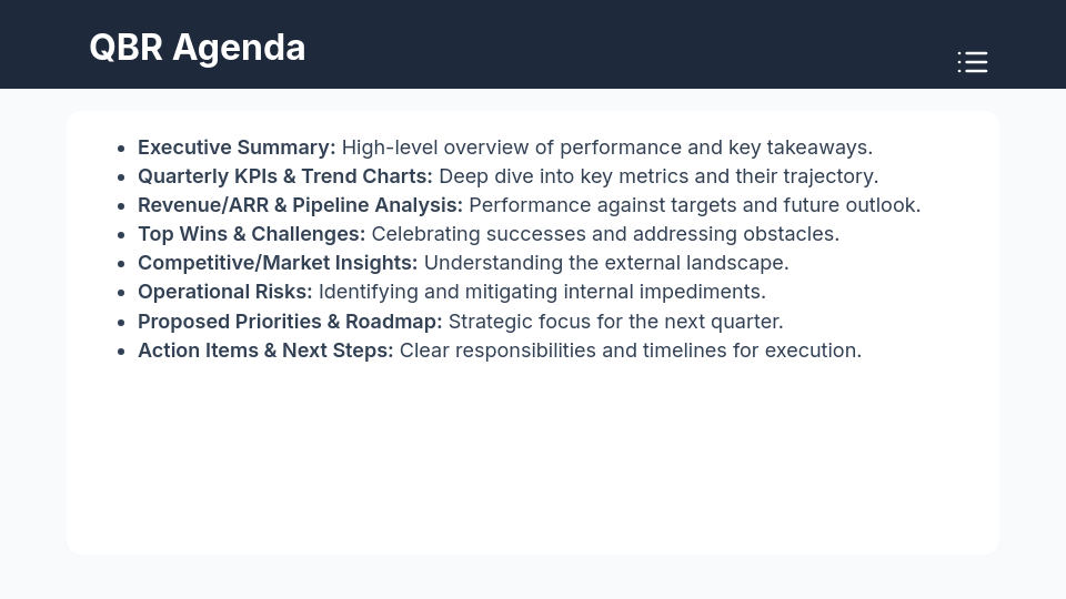 Sales QBR: Strategic Priorities & Outcomes