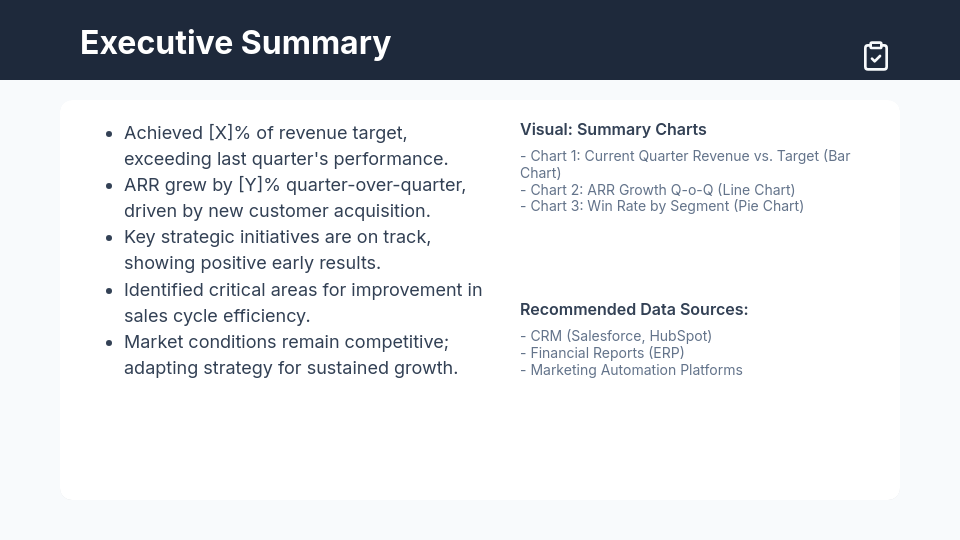 Sales QBR: Strategic Priorities & Outcomes