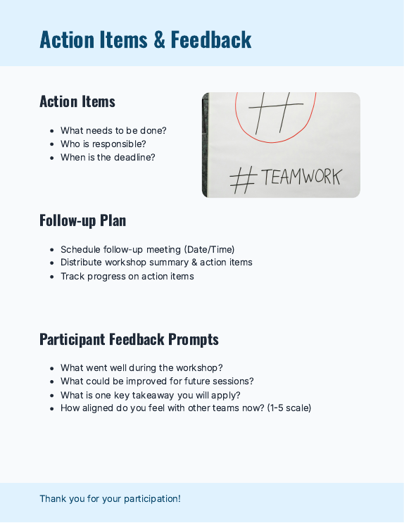 Interactive Workshop Agenda for Team Alignment