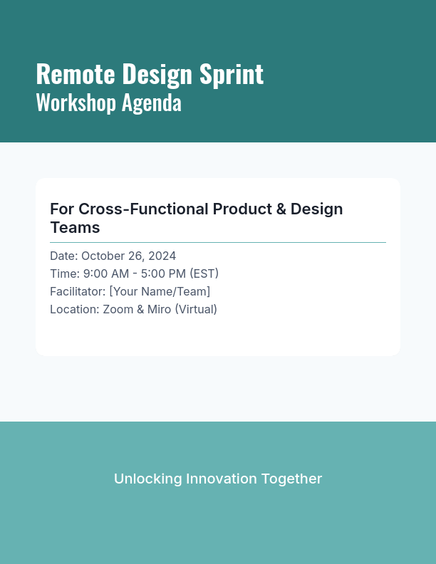 Design Sprint Workshop Agenda for Remote Teams