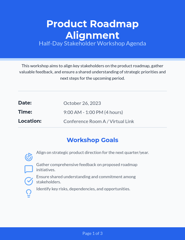 Half-Day Stakeholder Alignment Workshop