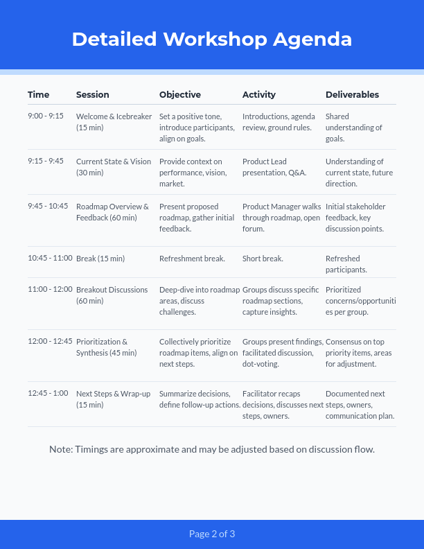 Half-Day Stakeholder Alignment Workshop
