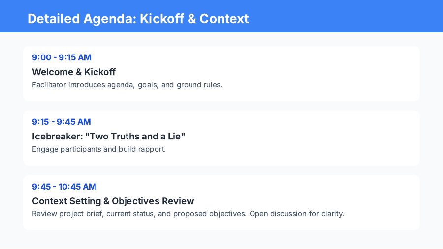 Stakeholder Alignment Workshop Agenda
