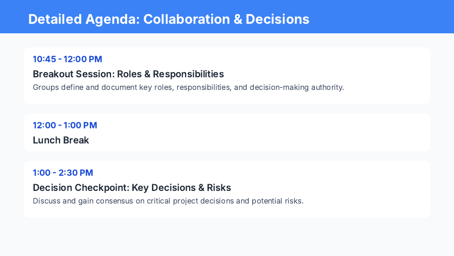 Stakeholder Alignment Workshop Agenda