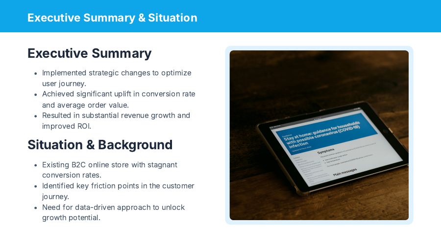 Ecommerce Conversion Case Study - B2C Growth