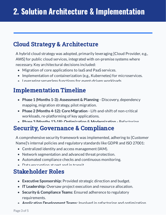 Enterprise Cloud Migration Case Study ROI