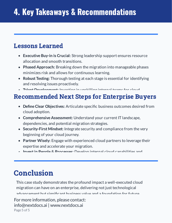 Enterprise Cloud Migration Case Study ROI