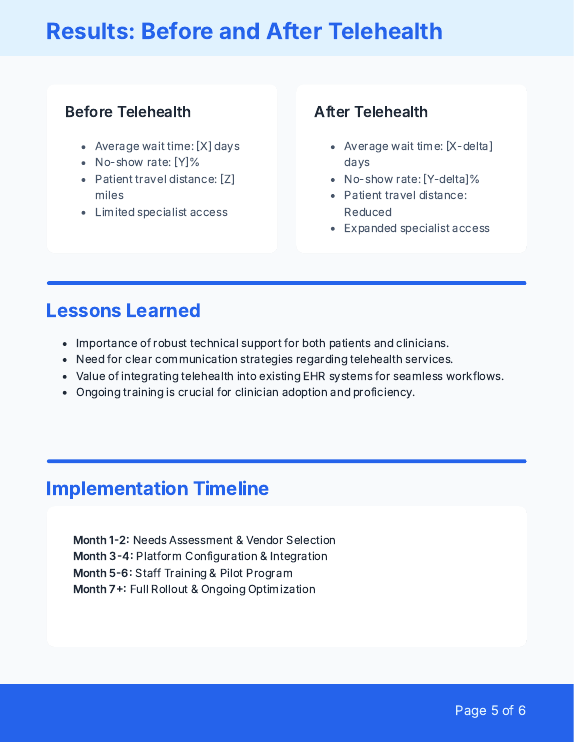 Telehealth Adoption Case Study: Patient Outcomes