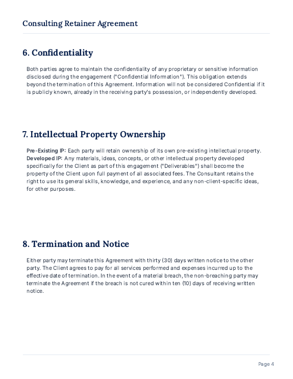 Consulting Retainer Agreement (Project-Based)