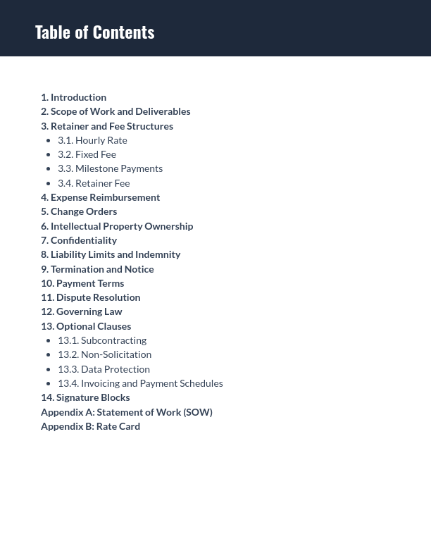 Independent Consulting Retainer Agreement