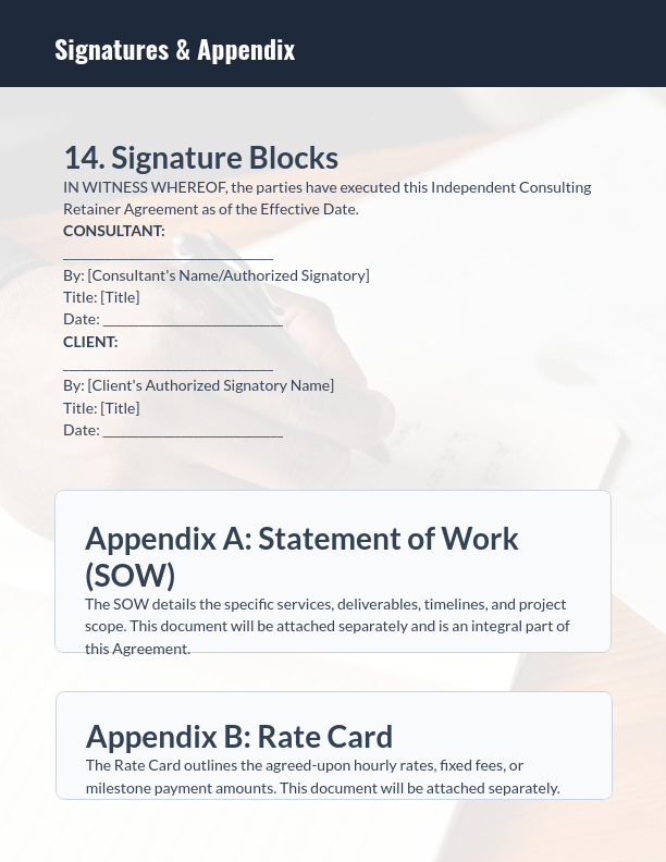 Independent Consulting Retainer Agreement