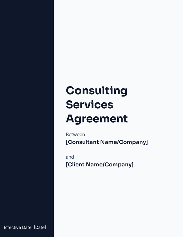 Consulting Services Agreement for Advisors