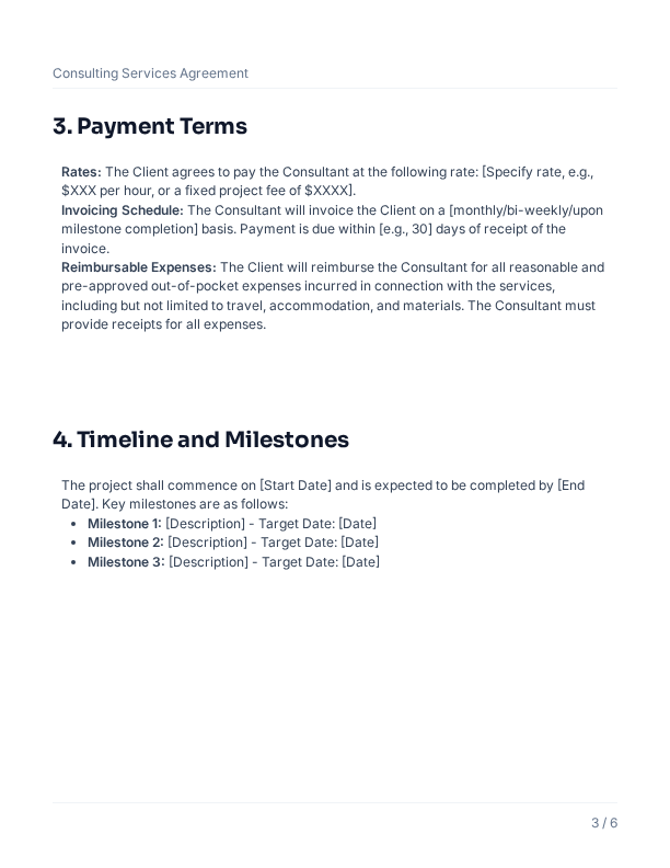 Consulting Services Agreement for Advisors