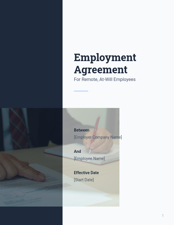 Employment Agreement for Remote At-Will Hires