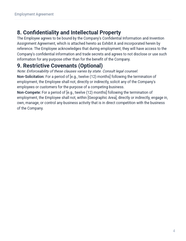 Employment Agreement for Remote At-Will Hires