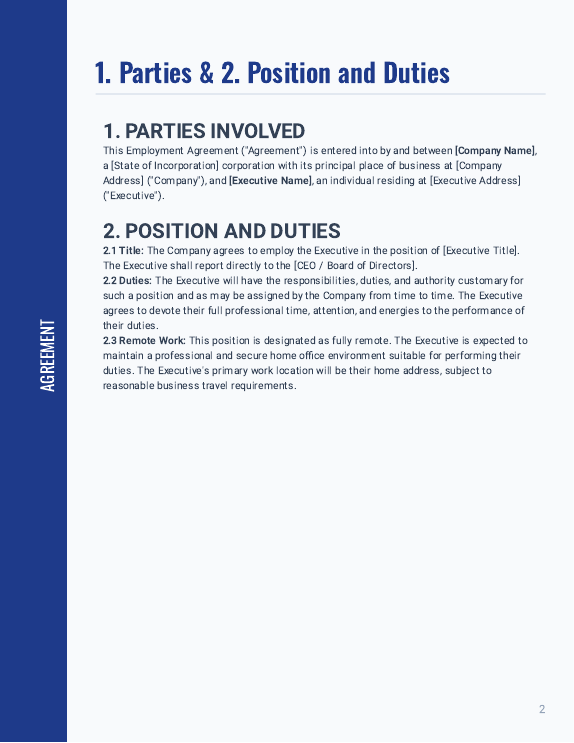 Senior Executive Remote Employment Agreement