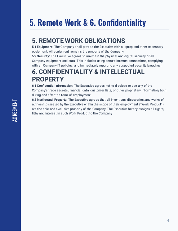 Senior Executive Remote Employment Agreement