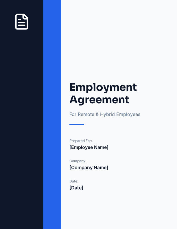 Employment Agreement for Remote & Hybrid Roles