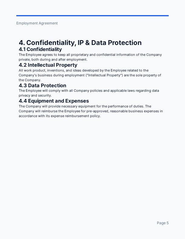 Employment Agreement for Remote & Hybrid Roles