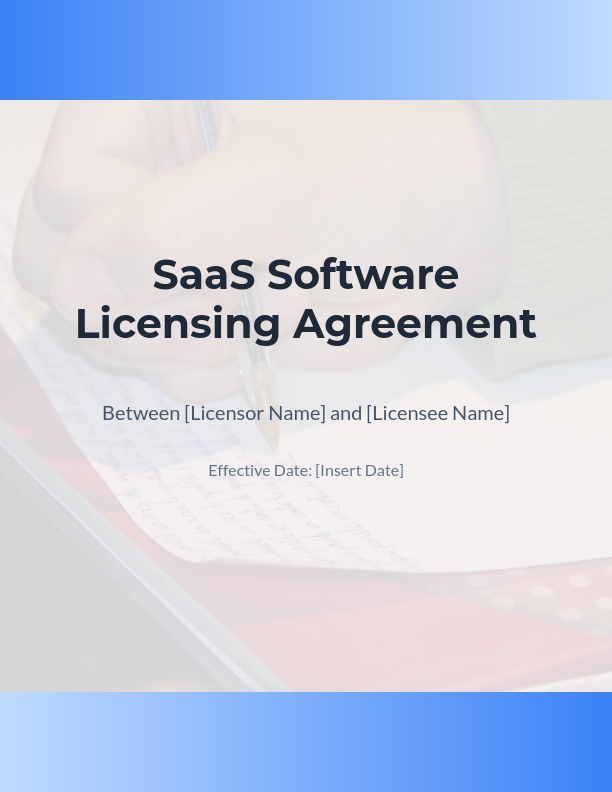 Software Licensing Agreement - SaaS Focus