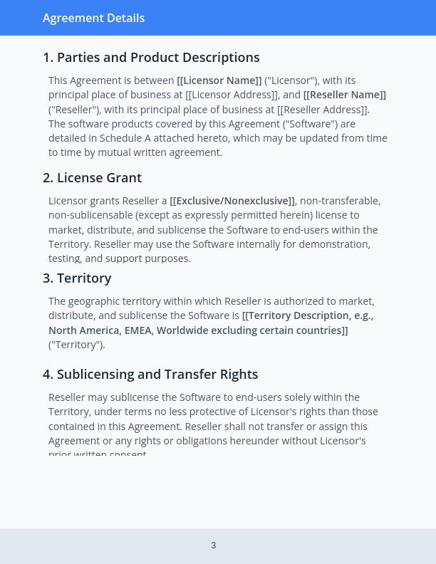 Commercial Software Licensing Agreement (Reseller)