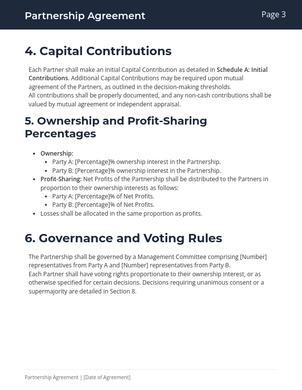 Partnership Agreement — Revenue Sharing JV