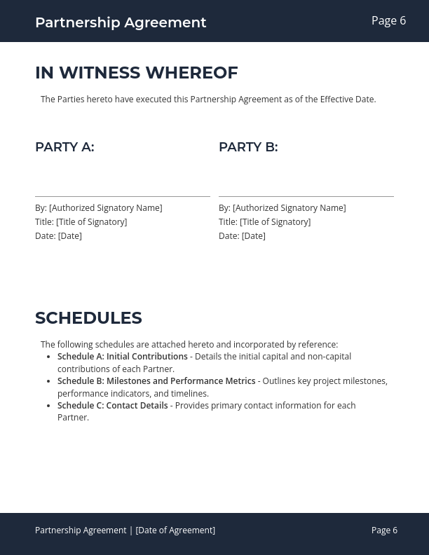 Partnership Agreement — Revenue Sharing JV