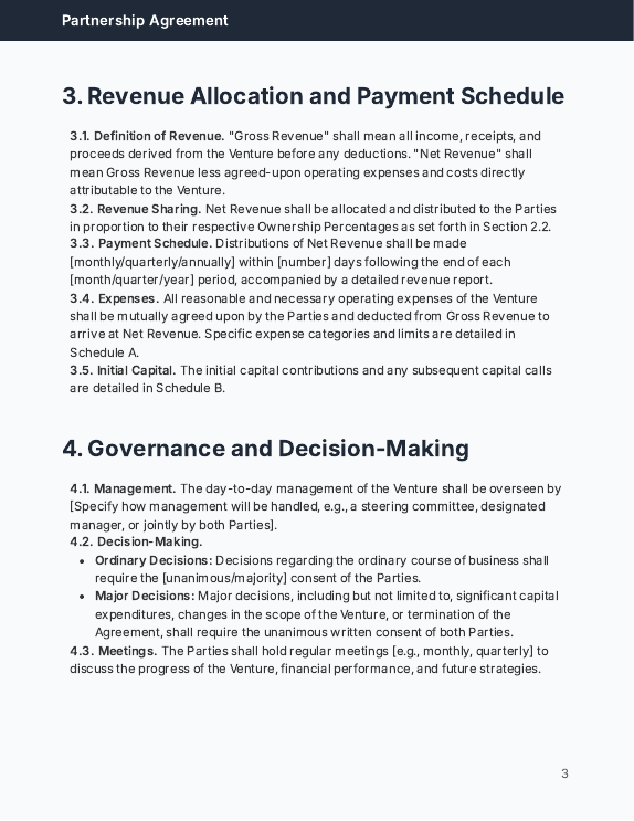 Partnership Agreement: Revenue Share Model