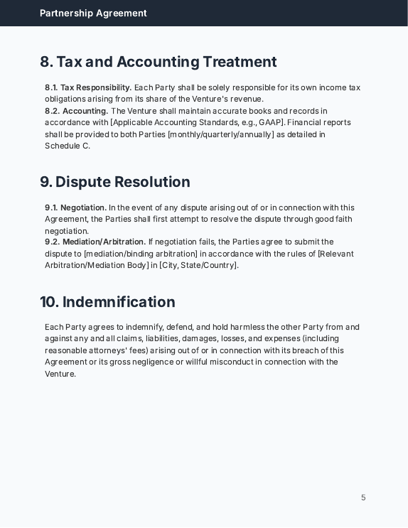 Partnership Agreement: Revenue Share Model