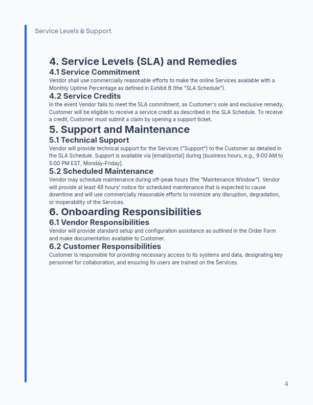 SaaS Subscription & Data Protection Agreement