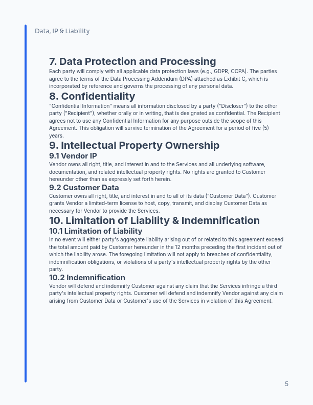 SaaS Subscription & Data Protection Agreement