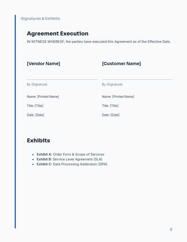 SaaS Subscription & Data Protection Agreement