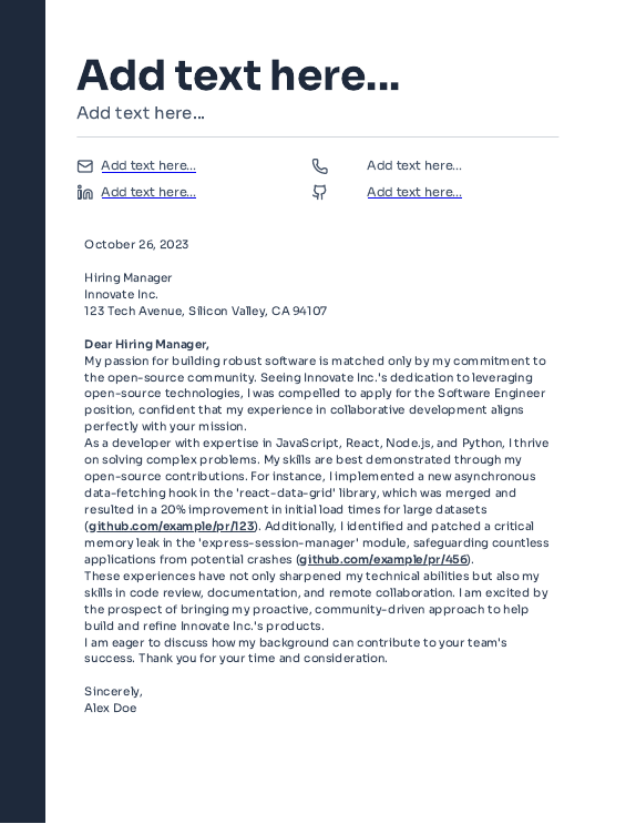Software Engineer — Open-Source Focus