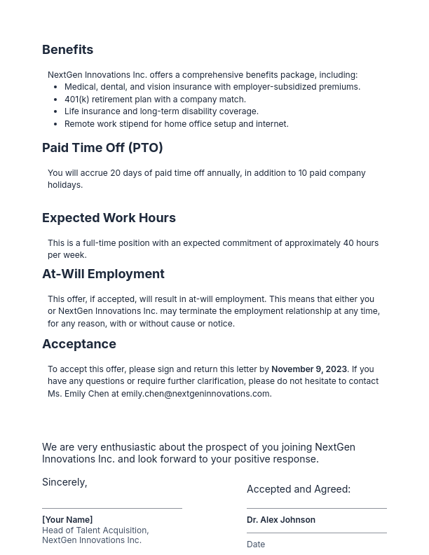 Senior Remote Engineer Offer Letter (Equity)