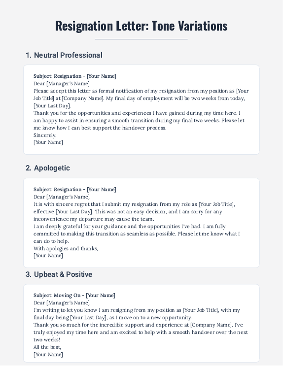 Professional Two-Week Resignation Letter