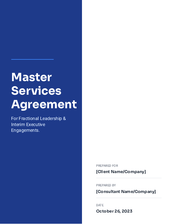 Consulting MSA for Fractional Leadership