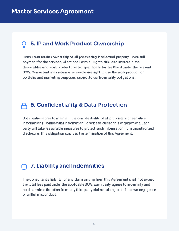 Consulting MSA for Fractional Leadership