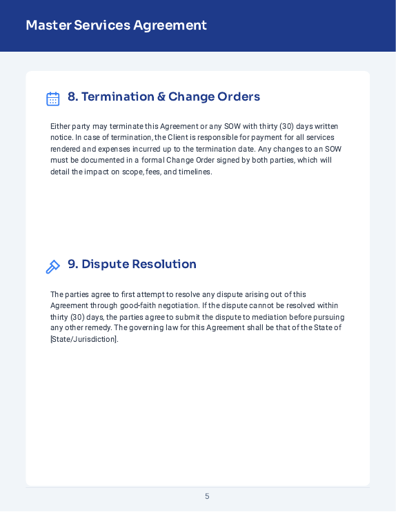 Consulting MSA for Fractional Leadership