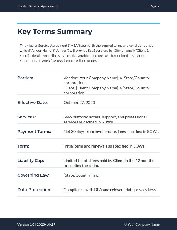 Enterprise SaaS MSA Design