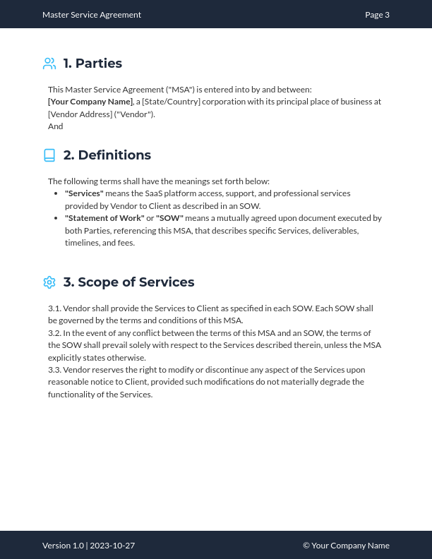 Enterprise SaaS MSA Design
