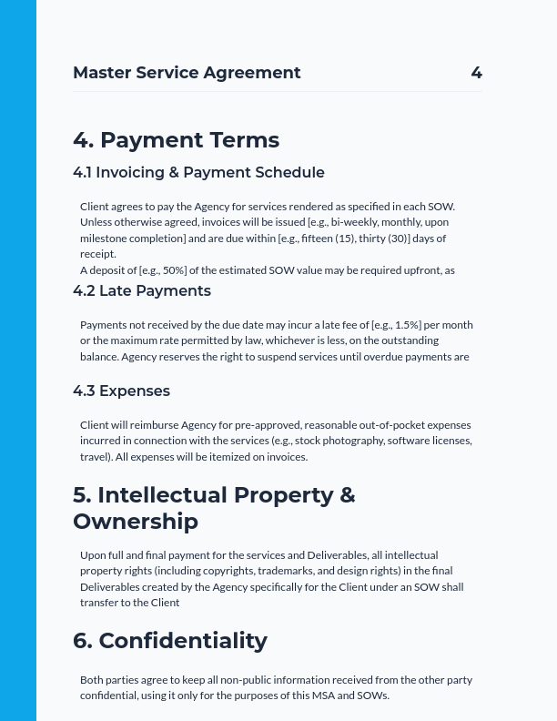 Modern MSA Design for Creative Agencies