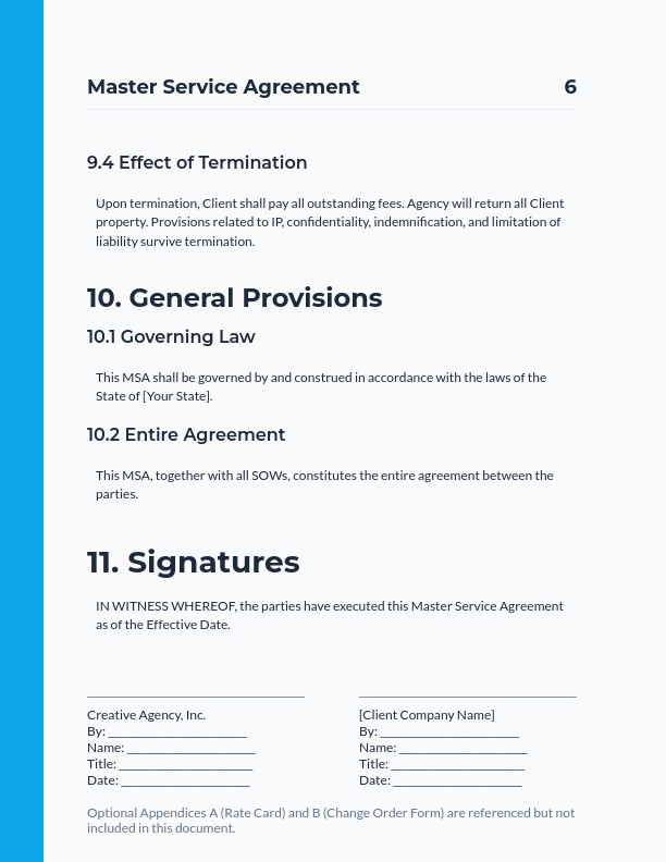 Modern MSA Design for Creative Agencies