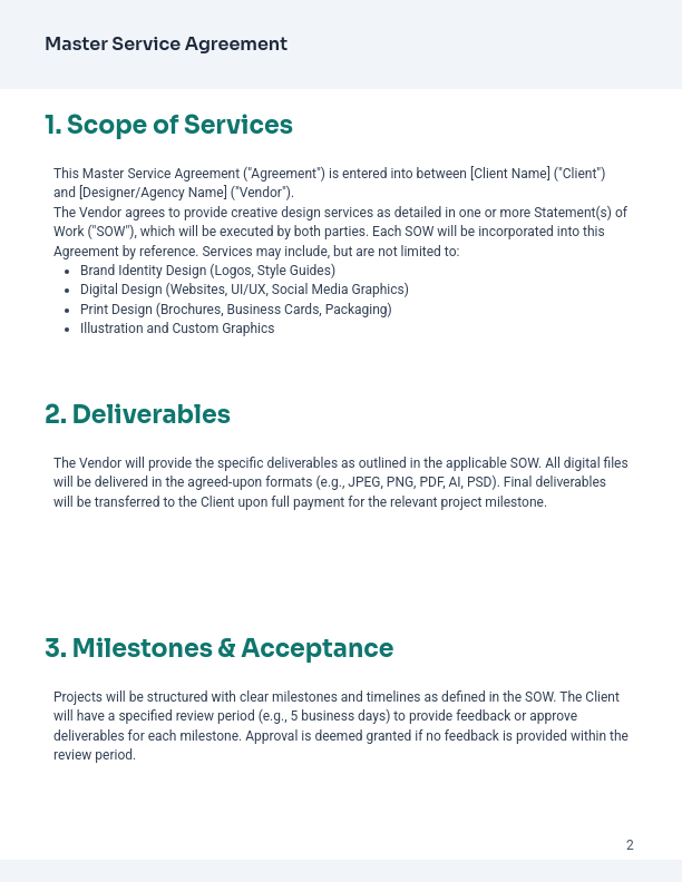 MSA for Creative Design Agencies