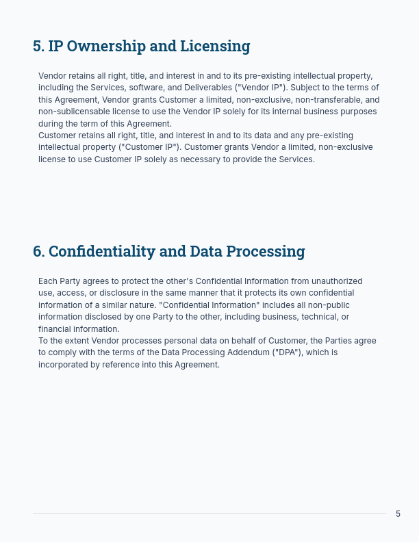 SaaS Software MSA — Variation 2