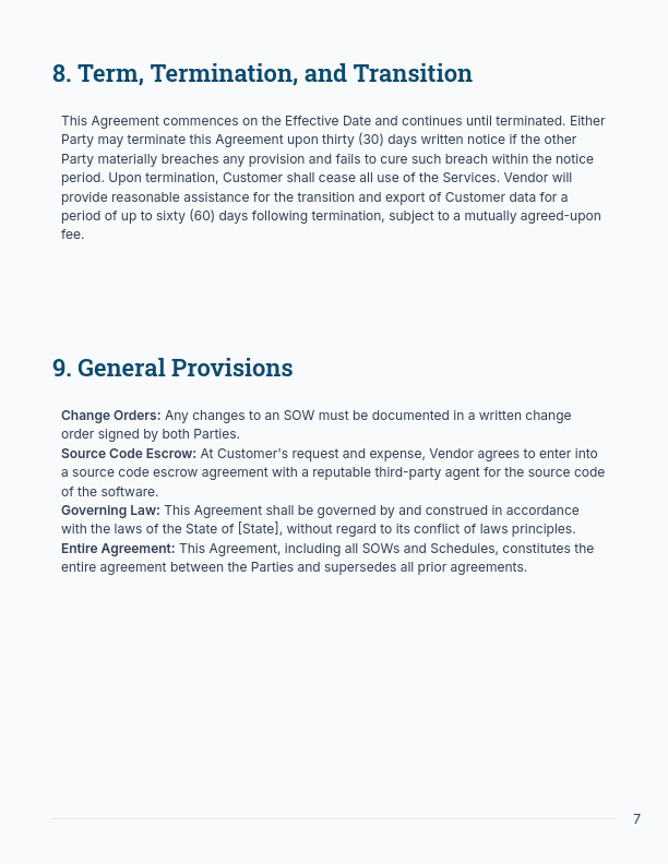 SaaS Software MSA — Variation 2